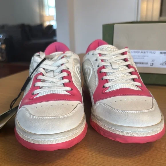 Gucci White and Pink Sneakers - Picture 7 of 11